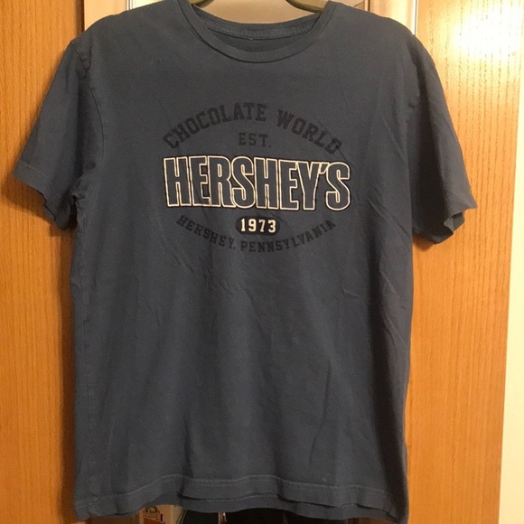 Blue Hersheys Chocolate World 1973 short sleeve tee shirt size medium - Picture 1 of 7